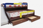 Двухъярусная кровать с ящиками и горкой
